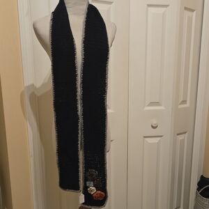 Nwot Redfush Design Winter Long Scarf With Flowers